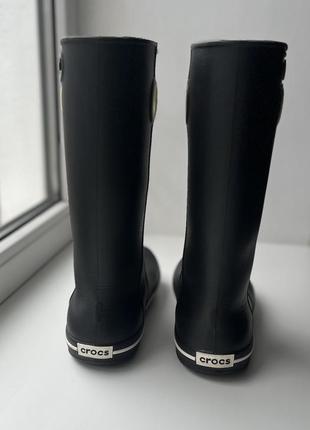Черные дождевые сапоги crocs rain boot оригинал w57 фото