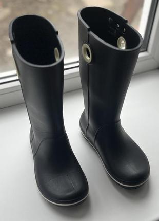 Чорні дощові сапоги crocs rain boot оригинал w53 фото