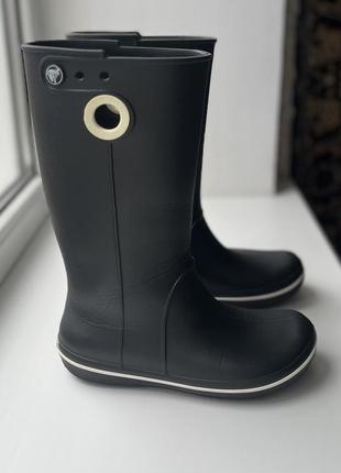 Черные дождевые сапоги crocs rain boot оригинал w5