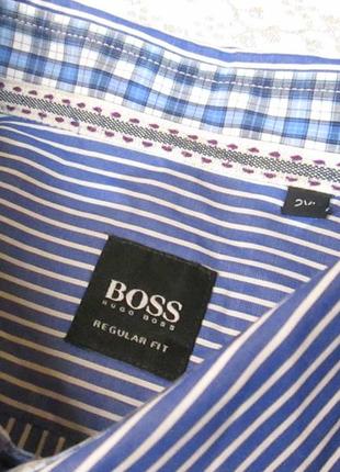 Рубашка hugo boss, полосатая, сине-белая полоска
