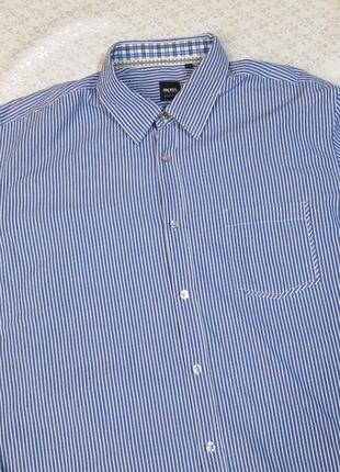 Рубашка hugo boss, полосатая, сине-белая полоска