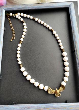 Ожерелье из белого агата.1 фото