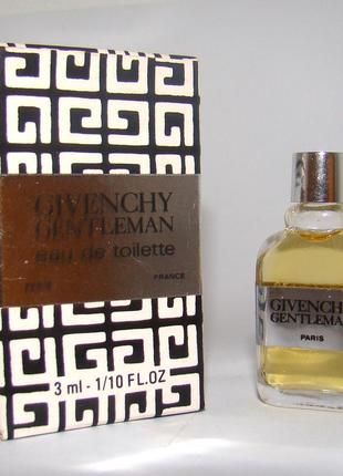 Миниатюра givenchy gentleman, edt, 3 мл. оригинал. винтаж.