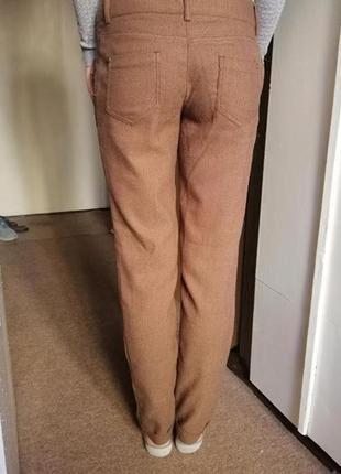 Классические коричневые прямые теплые брюки/брюки м (38)4 фото