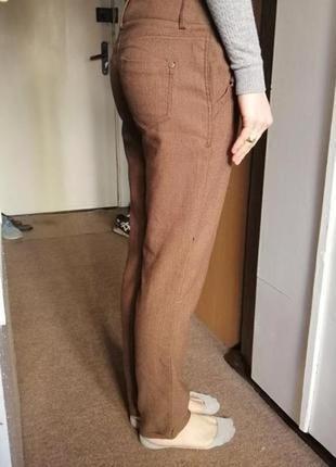 Классические коричневые прямые теплые брюки/брюки м (38)2 фото