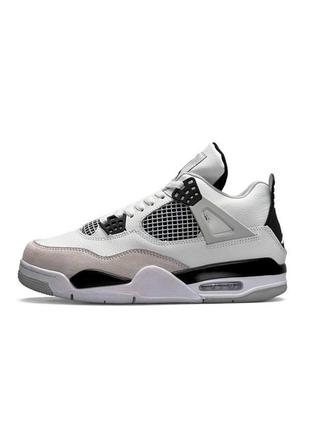 Кроссовки мужские nike air jordan 4 retro m white military ( нике аир джордан ретро )