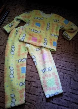 Теплая пижама. пижама махровая, плюшевая пижама