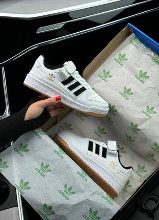 Adidas originals forum 84 low new white black gum5 фото