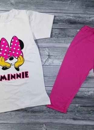 Костюм для девочки mickey mouse лосины + футболка удлиненная2 фото