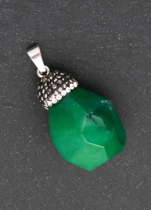 Кулон "жолудь" з каменю хризопраз