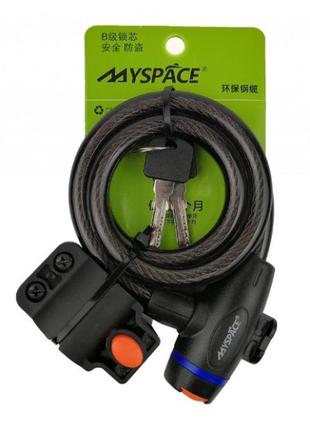 Замок велосипедний vhg ss-15602 с тросом 11x950 мм black