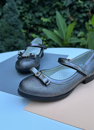 Туфлі шкільні золото