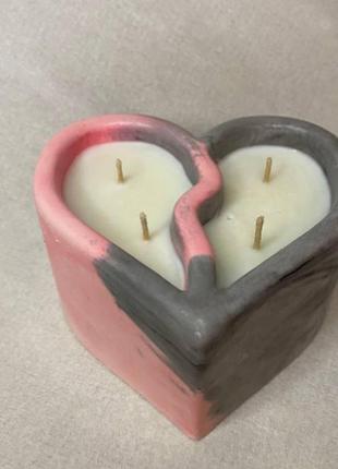 Ароматична свічка серце для закоханих сердець декоративна масажна аромасвічка для двох6 фото