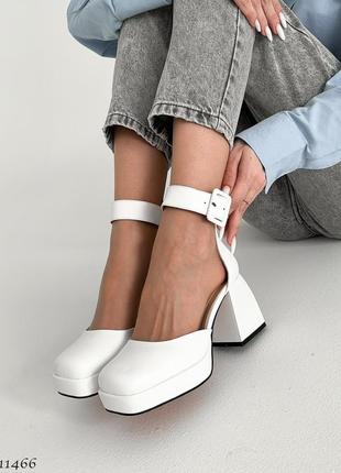 Классические туфли =lino morano= качество топ женские 11466 белый экокожа8 фото