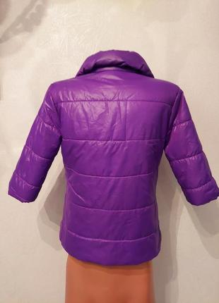 Стеганая фиолетовая курточка, дутая куртка демисезон3 фото