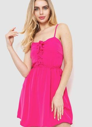 Женское платье однотонное сезон лето-демисезон цвет розовый размер m fg_01455