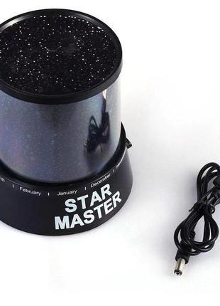 Проєктор зоряного неба star master з usb-кабелем і адаптером black4 фото