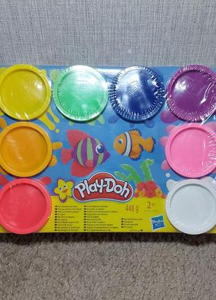 Набір пластиліну play-doh 8 кольорів. новий.