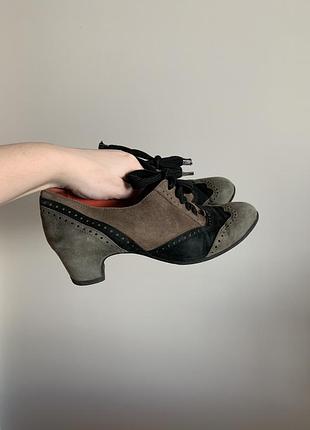 Ботинки pas de rouge 38 размер итальянская туфли замша кожа