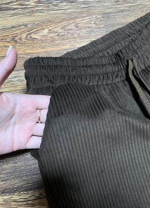 Брюки брюки велюровые в рубчик3 фото