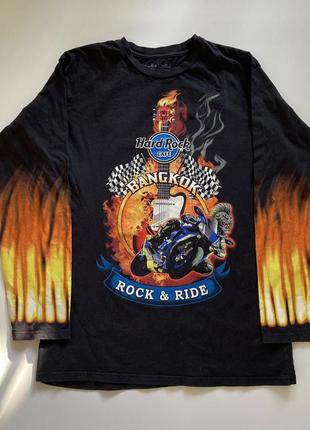 Футболка лонгслив hard rock cafe flame long sleeve tee