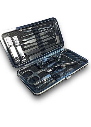 Професійний набір для манікюру та педикюру vhg vf-7, 18 предметів, black