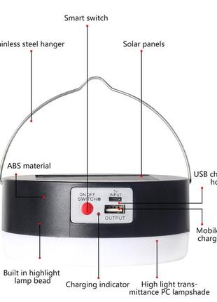 Лампа vhg su-13 для кемпинга на солнечной энергии 100 вт с функцией умб2 фото