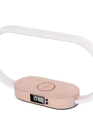 Прикроватная led лампа vhg wr08, 10вт c беспроводной зарядкой, сенсорная white