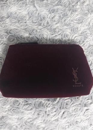 Брендова косметичка yves saint laurent ysl. бархат.