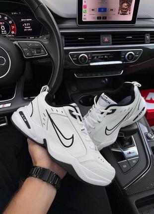 Nike air max monarch iv all white black4 фото