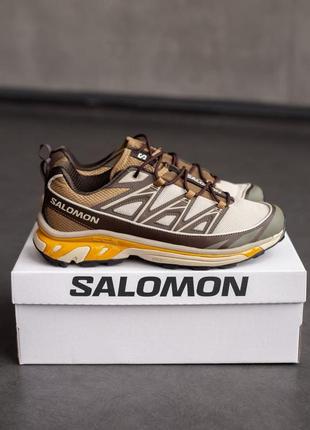Мужские кроссовки salomon xt-6 expance «grey brown khaki»