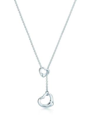 Елегантне срібне намисто open heart lariat pendant від tiffany & co: ласка в кожному руху