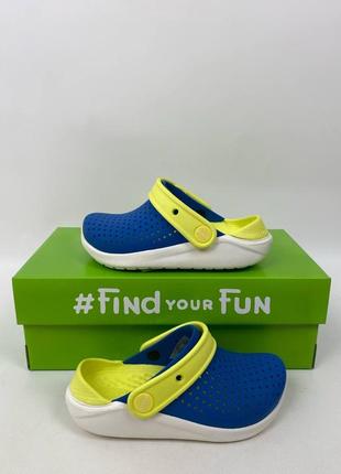 Crocs literide cobalt/citrus дитячі крокси crocs2 фото