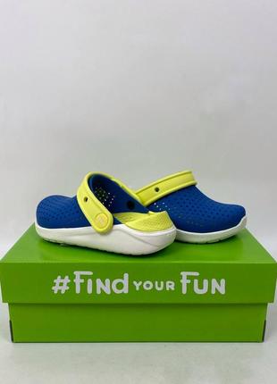 Crocs literide cobalt/citrus детские кроксы crocs