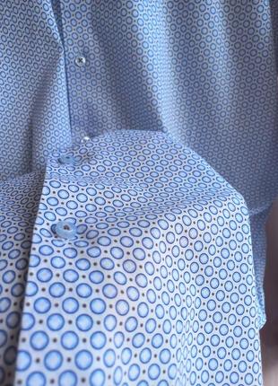 Шикарная рубашка в мелкий принт сорочка мужская ledub нидерланды4 фото