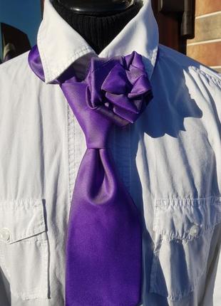 Сиреневый женский галстук10 фото