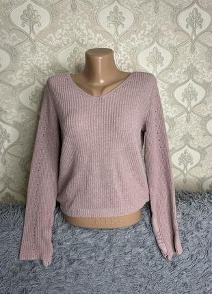 Женский светло-розовый свитер. эффектный молодежный свитер. пуловер. джемпер2 фото