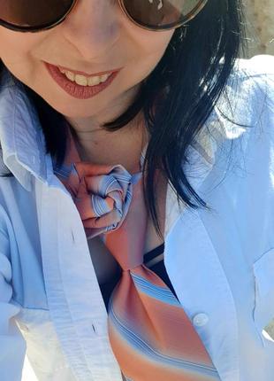 Женский галстук оранжевая6 фото