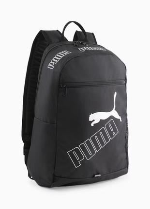 Рюкзак спортивний puma phase backpack ii 079952 01 (чорний, м'які ремені, об'єм 21 літр, бренд пуму)