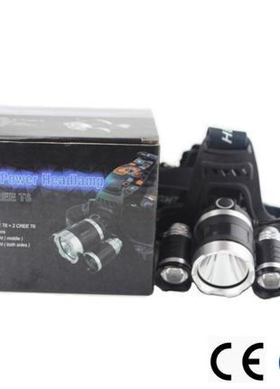 Ліхтар налобний vhg rj-3000 cree t6 на 3 led-лампи black/gray7 фото