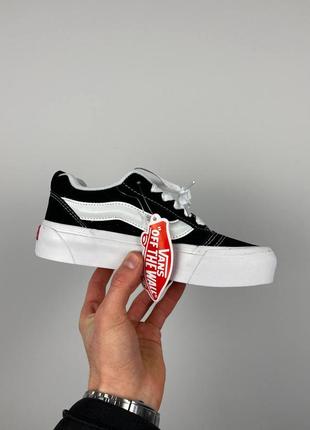 Vans knu skool platform black white4 фото