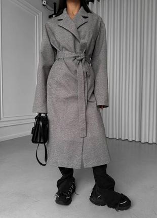 Кашемировое пальто миди в стиле old money премиум сегмент xs s m l ⚜️ кашемировое макси пальто на запах с поясом графит/серый