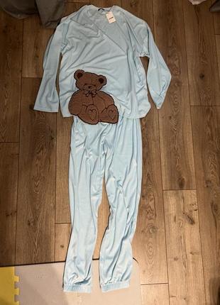 Длинная пижама с круглым вырезом горловины и спущенными плечами5 фото