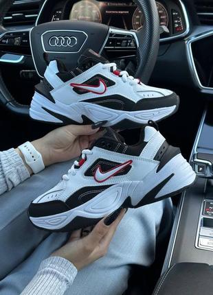 Жіночі кросівки nike m2k tekno fleece white black red / найк / утеплені / зимові / взуття / шкіра, фліс / чорні, білі