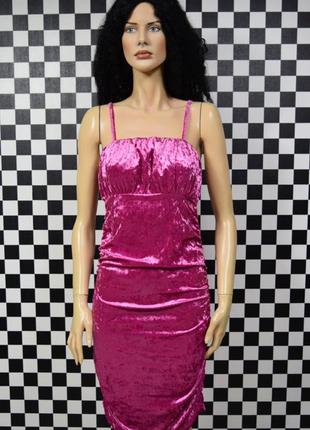 Сукня рожева оксамитова плаття велюрове бархатне2 фото