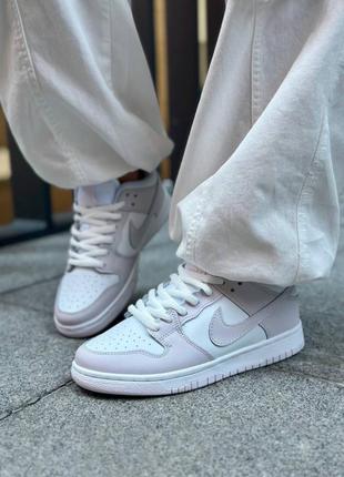 Жіночі кросівки nike sb dunk low retro white easy pink / найк данк / демісезонні / весняні, літні, осінні / взуття / шкіра / білі, рожеві