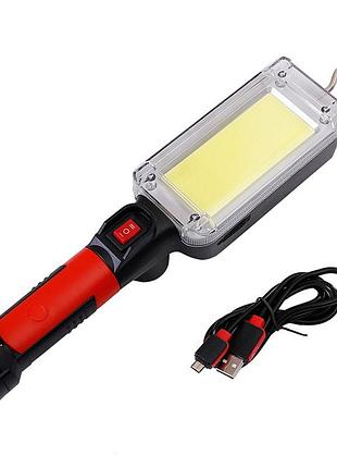 Фонарь аккумуляторный с магнитом и прищепкой vhg zj-8859-b black/red