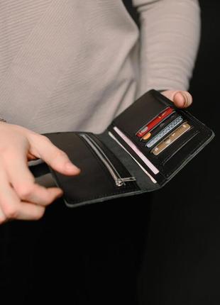 Гаманець портмоне із натуральної шкіри на кнопці (виробник україна)4 фото