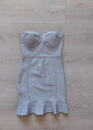 Серебряное бандажное платье plt размер s4 фото