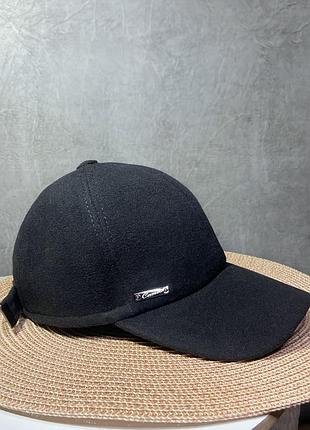 Бейсболка кашемір чорна